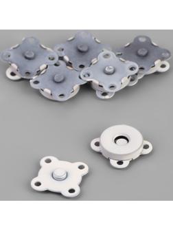 Кнопки магнитные пришивные, d = 14 мм, 6 шт, цвет белый матовый