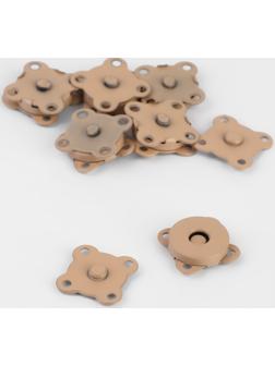 Кнопки магнитные пришивные, d = 14 мм, 6 шт, цвет бежевый матовый