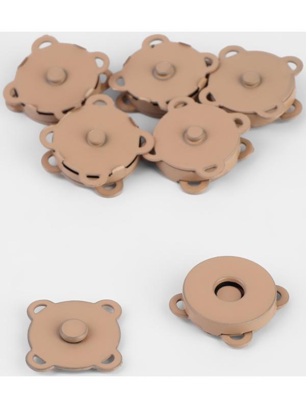 Кнопки магнитные пришивные, d = 18 мм, 6 шт, цвет бежевый матовый