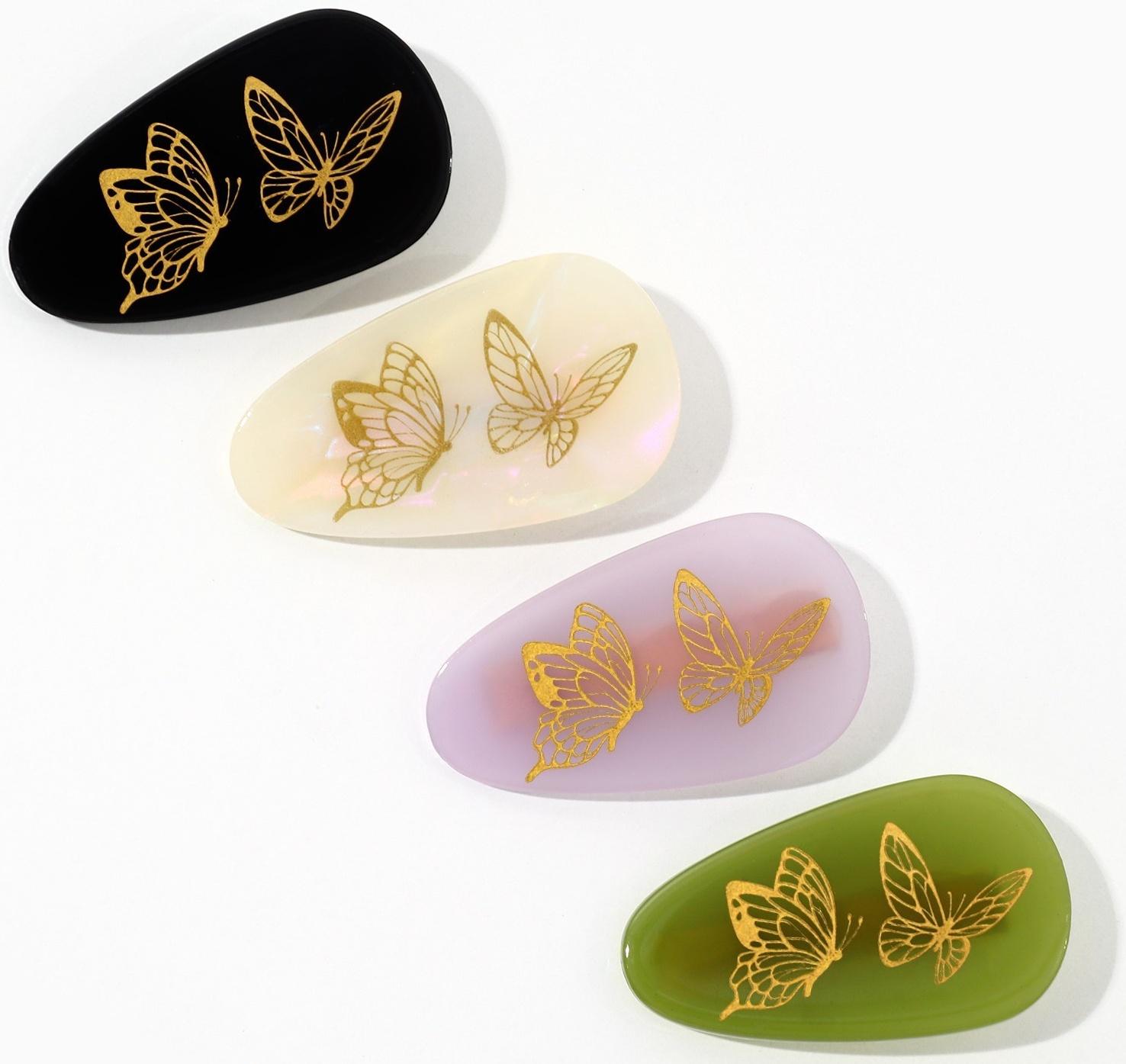 Заколка для волос акриловая каплевидная 