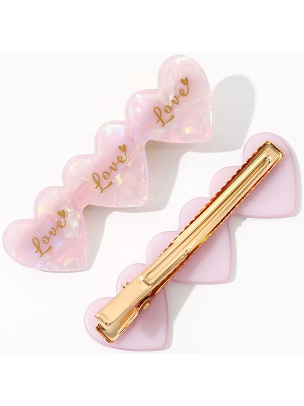 Заколка для волос  акриловая  Love, микс, 5.5 х 1.5 см
