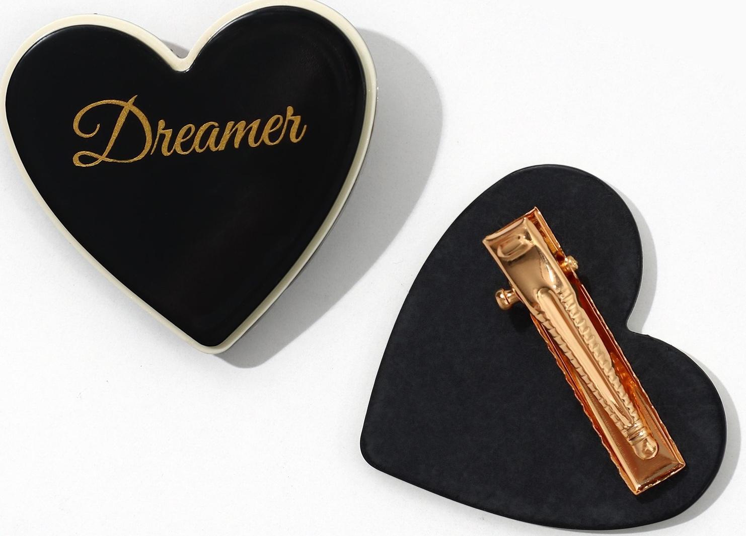 Заколка для волос  акриловая  Dreamer, микс, 3.5 х 3.5 см