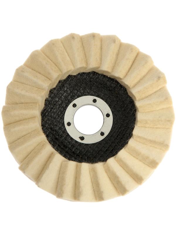 Круг полировальный лепестковый ТУНДРА, войлочный, 125 х 22 мм, лепесток 8 мм, 24 лепестка