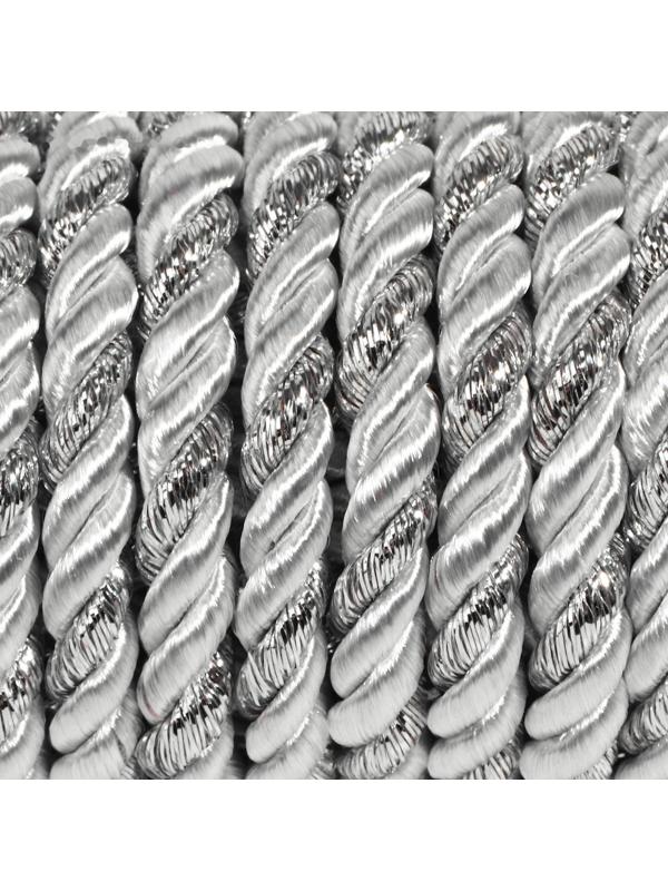 Шнур витой, d = 5 мм, 9 ± 1 м, цвет серебряный