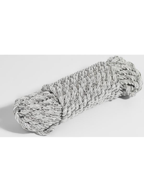 Шнур витой, d = 5 мм, 9 ± 1 м, цвет серебряный