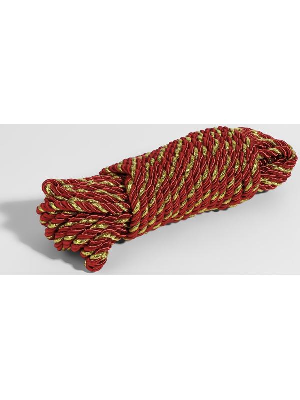 Шнур витой, d = 5 мм, 9 ± 1 м, цвет бордовый