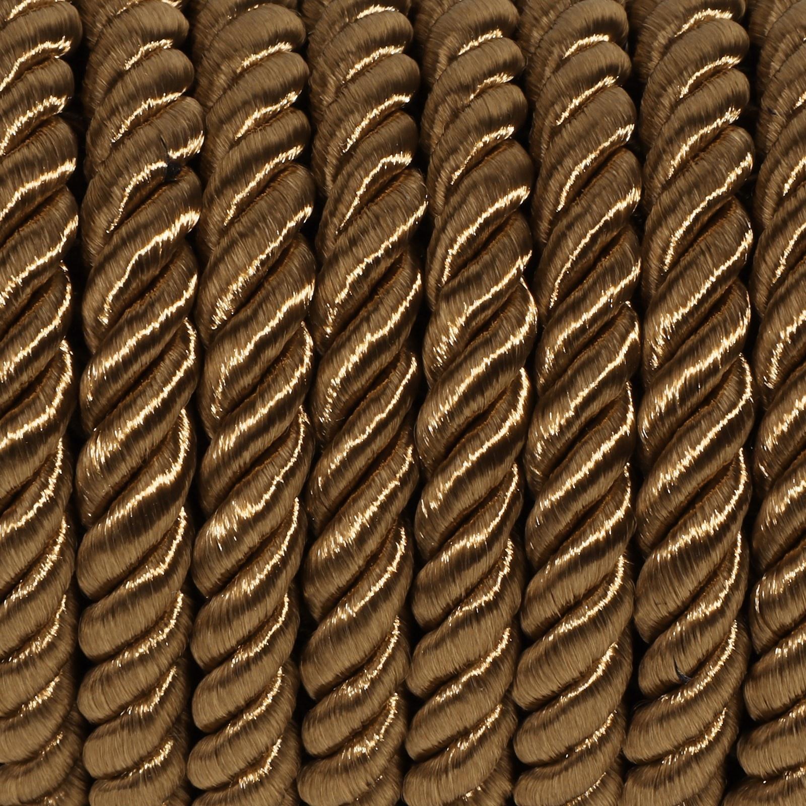 Шнур витой, d = 5 мм, 9 ± 1 м, цвет кофейный