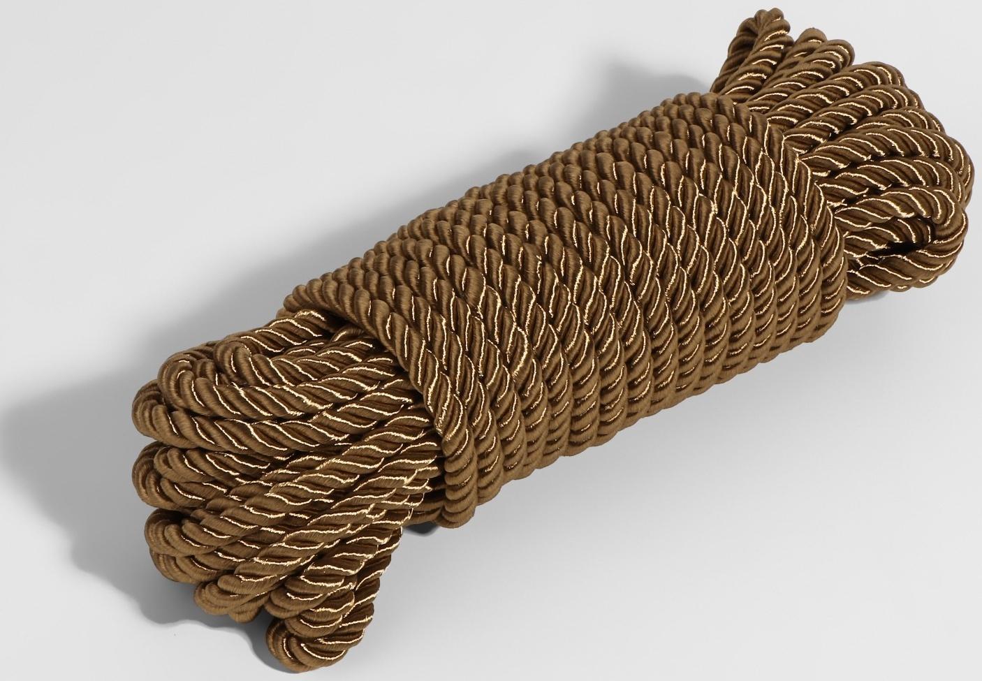 Шнур витой, d = 5 мм, 9 ± 1 м, цвет кофейный