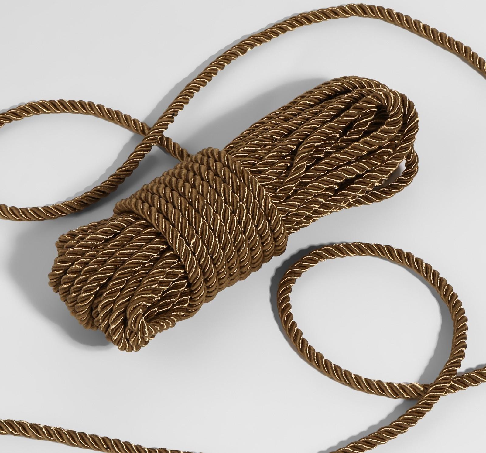 Шнур витой, d = 5 мм, 9 ± 1 м, цвет кофейный