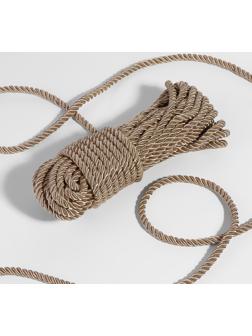 Шнур витой, d = 5 мм, 9 ± 1 м, цвет светло-серый