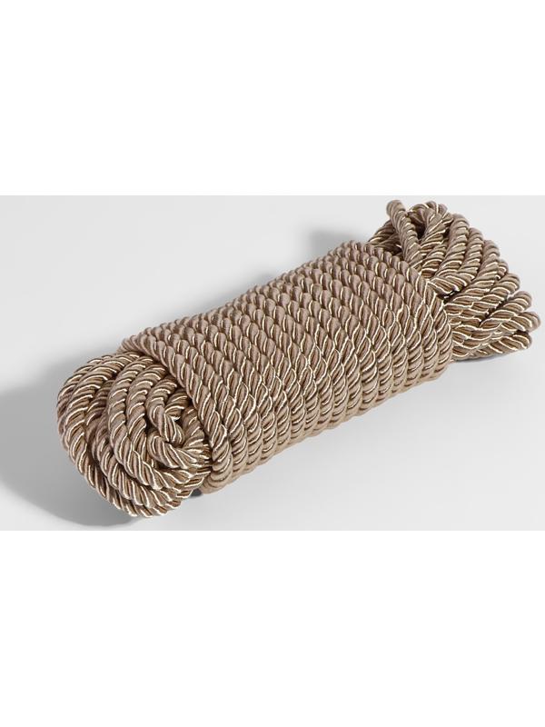 Шнур витой, d = 5 мм, 9 ± 1 м, цвет светло-серый