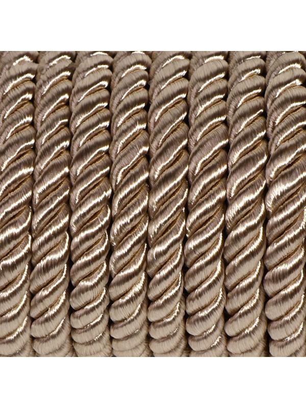 Шнур витой, d = 5 мм, 9 ± 1 м, цвет светло-серый