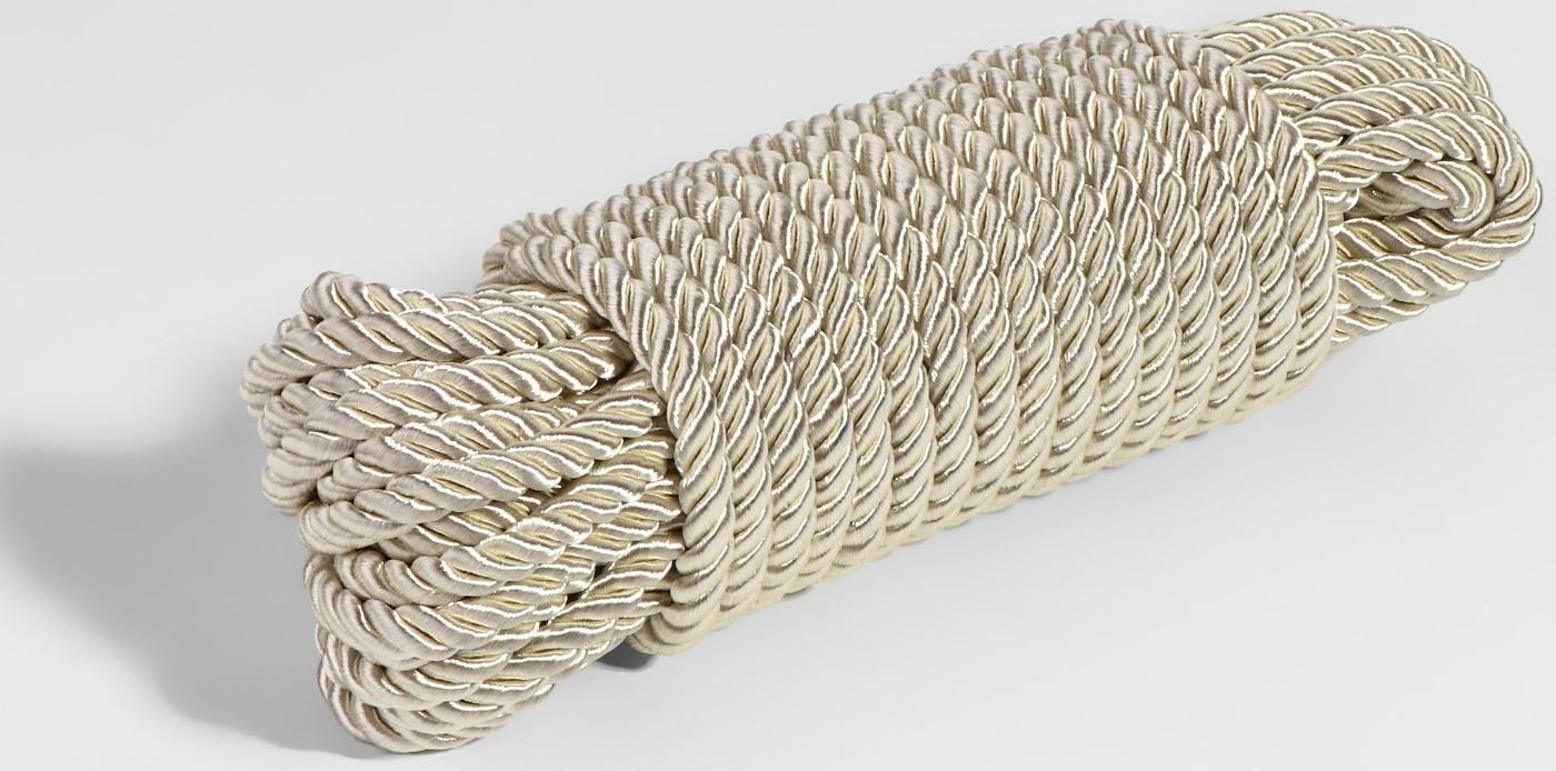 Шнур витой, d = 5 мм, 9 ± 1 м, цвет перламутровый