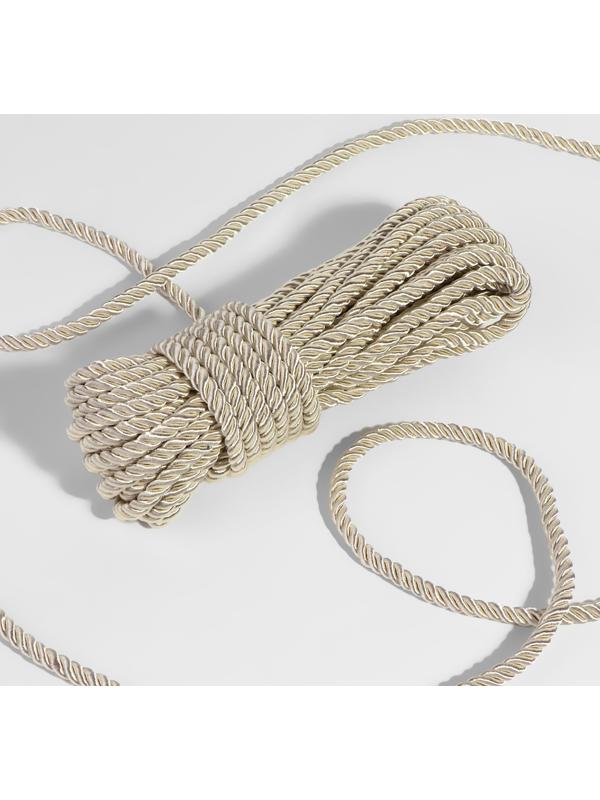 Шнур витой, d = 5 мм, 9 ± 1 м, цвет перламутровый