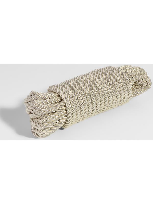 Шнур витой, d = 5 мм, 9 ± 1 м, цвет перламутровый