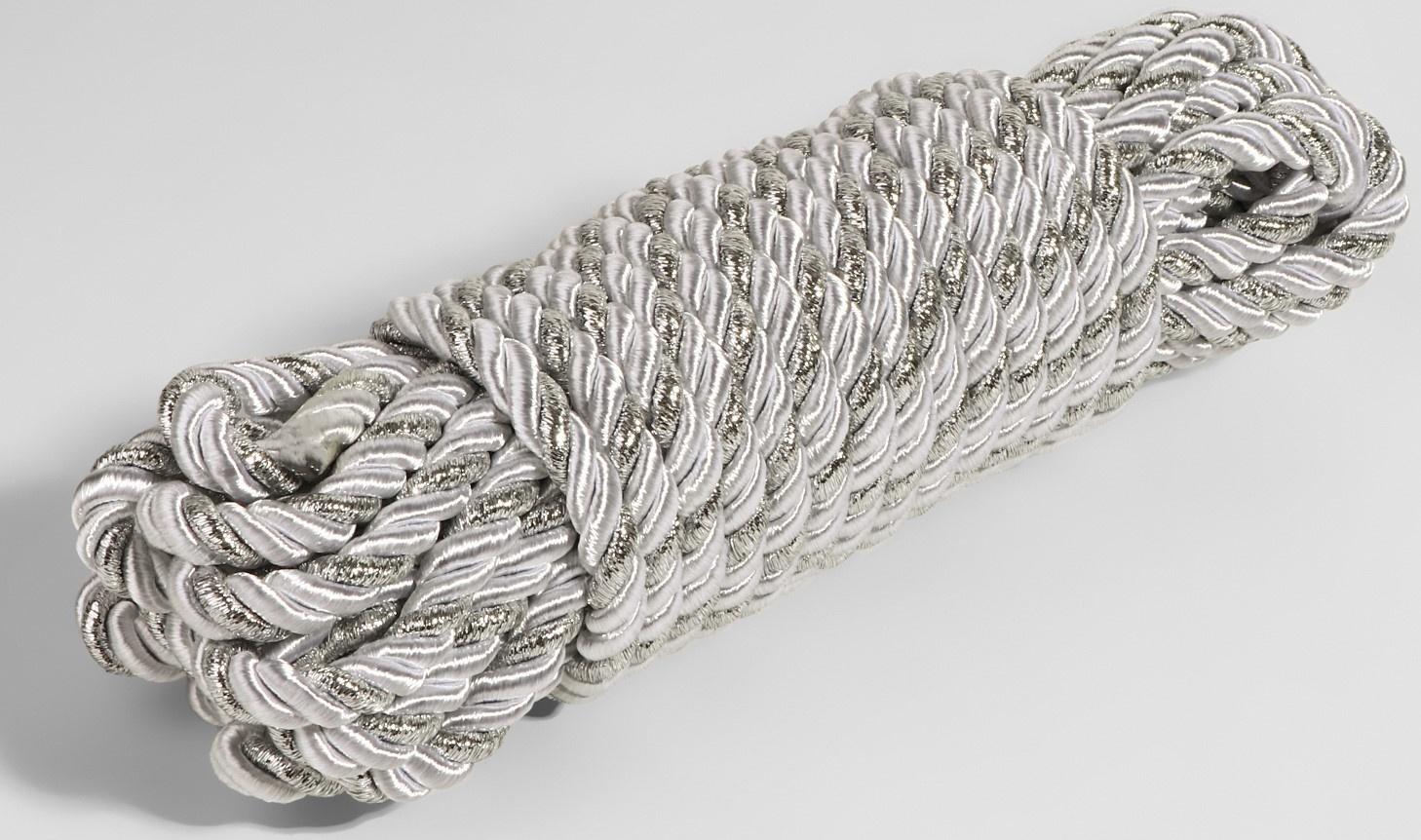 Шнур витой, d = 8 мм, 9 ± 1 м, цвет серебряный