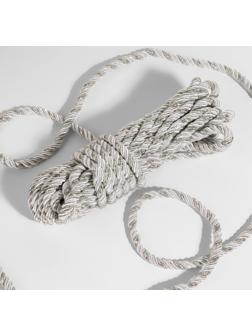 Шнур витой, d = 8 мм, 9 ± 1 м, цвет серебряный