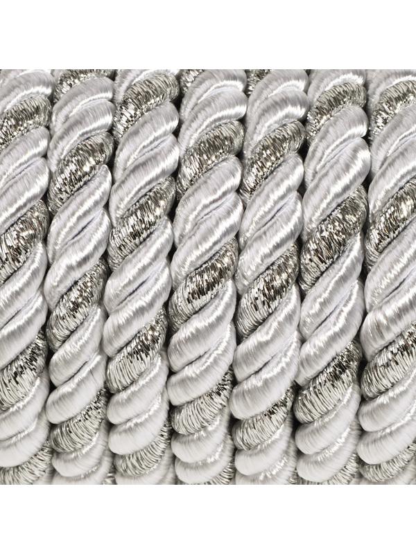 Шнур витой, d = 8 мм, 9 ± 1 м, цвет серебряный