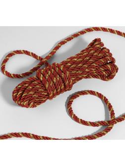 Шнур витой, d = 8 мм, 9 ± 1 м, цвет бордовый