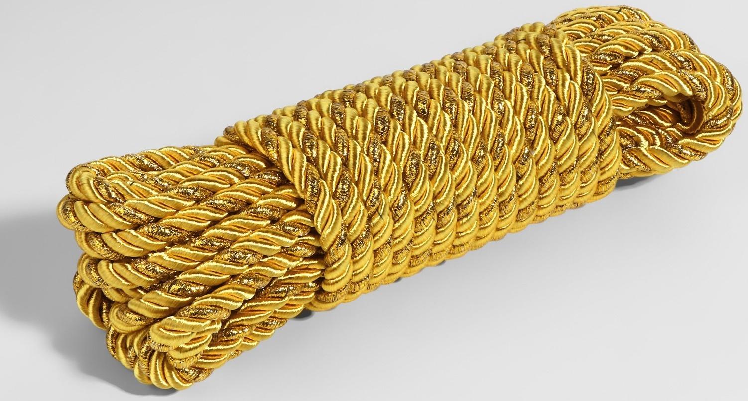 Шнур витой, d = 8 мм, 9 ± 1 м, цвет золотой