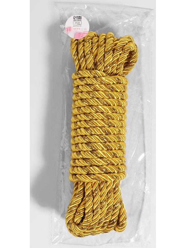 Шнур витой, d = 8 мм, 9 ± 1 м, цвет золотой