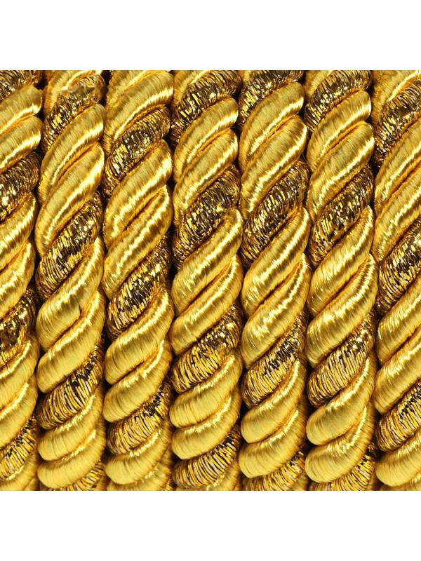 Шнур витой, d = 8 мм, 9 ± 1 м, цвет золотой
