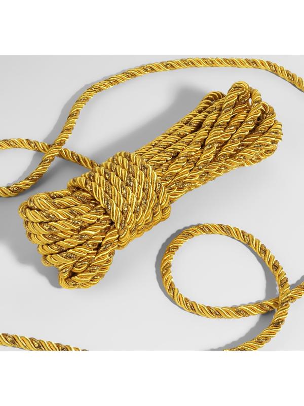 Шнур витой, d = 8 мм, 9 ± 1 м, цвет золотой