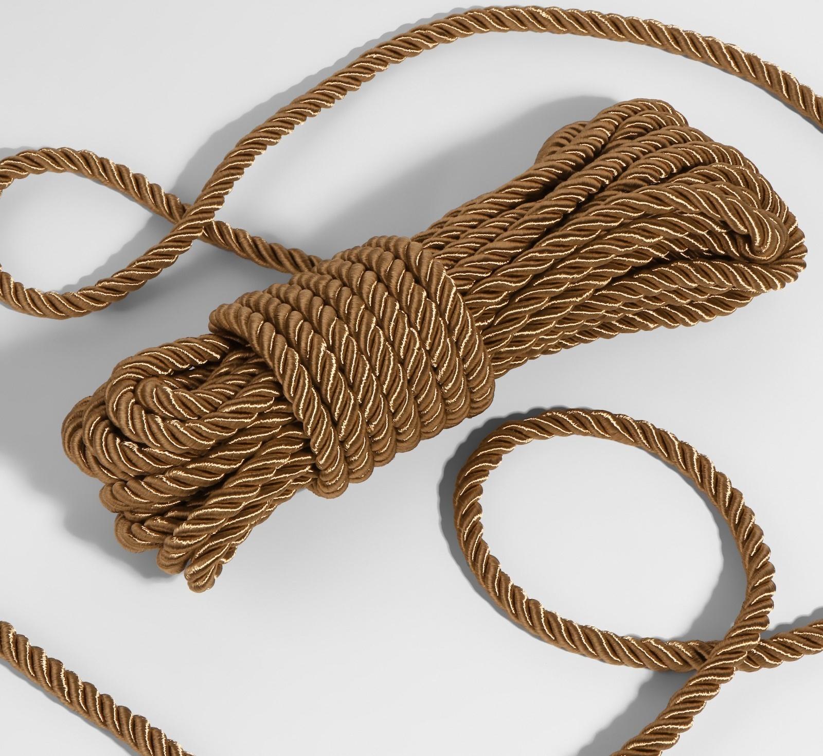 Шнур витой, d = 8 мм, 9 ± 1 м, цвет кофейный