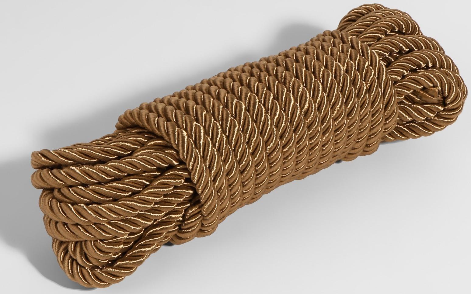 Шнур витой, d = 8 мм, 9 ± 1 м, цвет кофейный