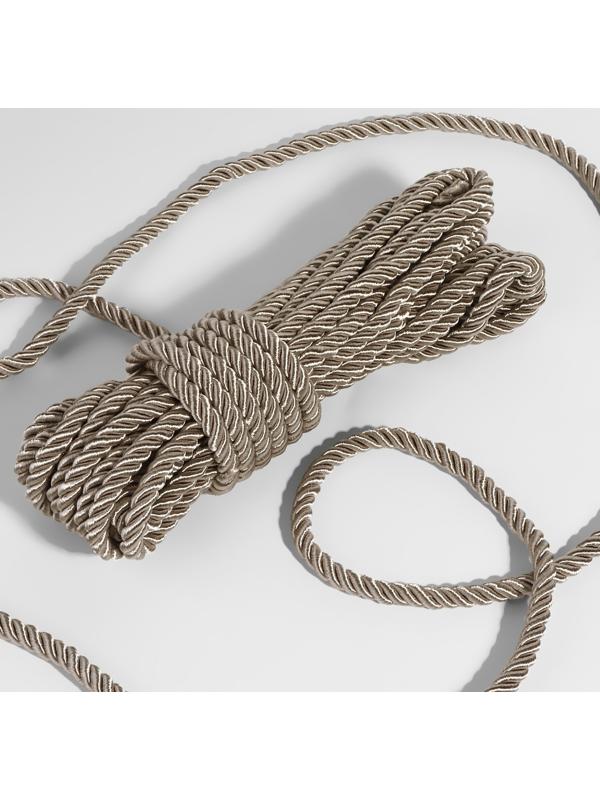 Шнур витой, d = 8 мм, 9 ± 1 м, цвет светло-серый