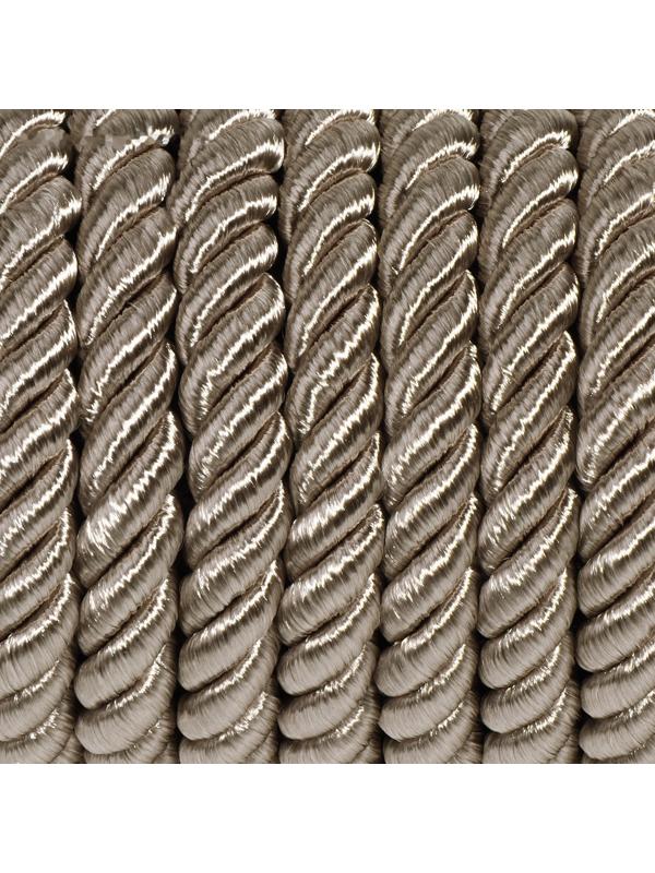 Шнур витой, d = 8 мм, 9 ± 1 м, цвет светло-серый