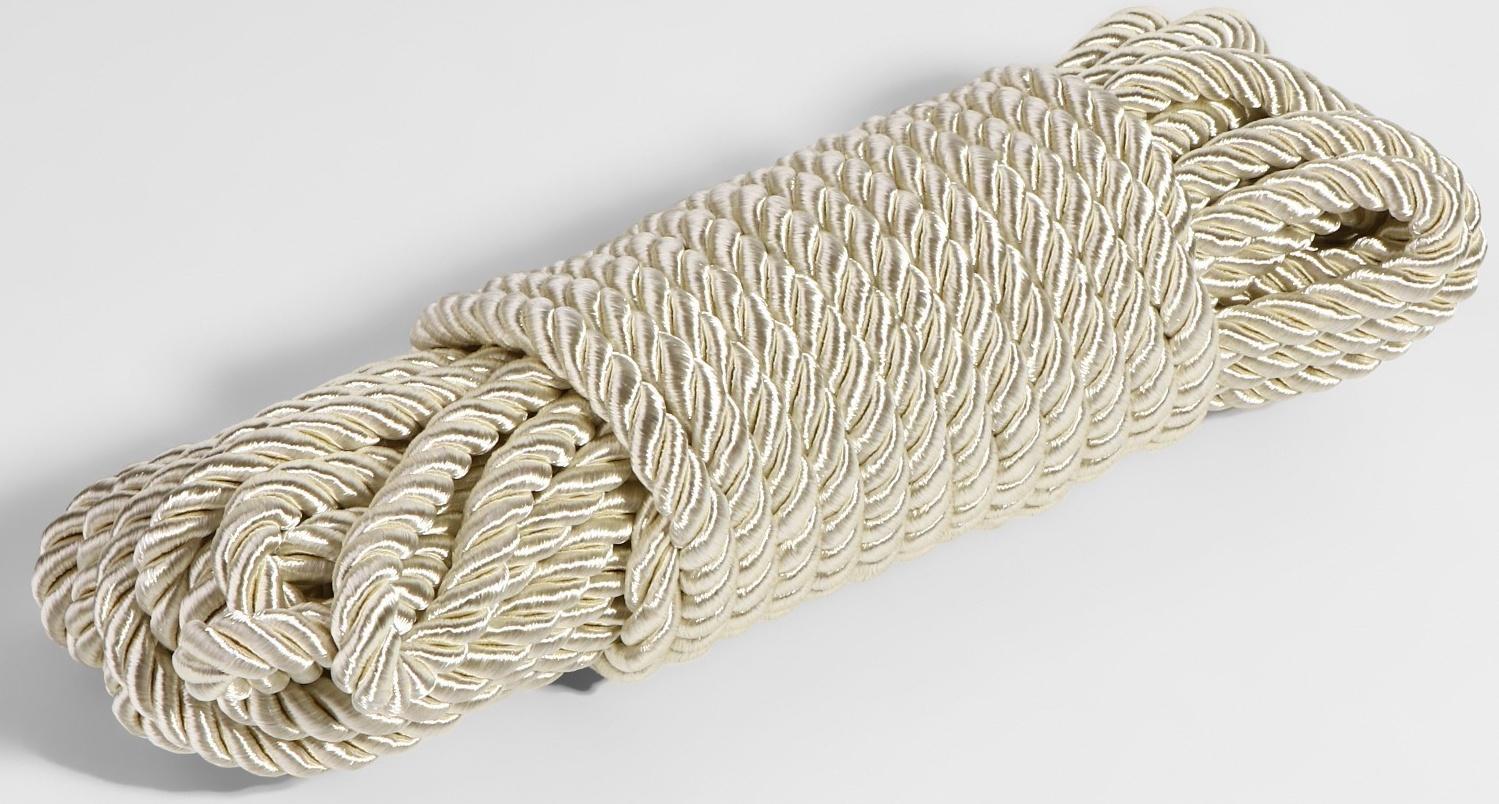 Шнур витой, d = 8 мм, 9 ±1 м, цвет перламутровый