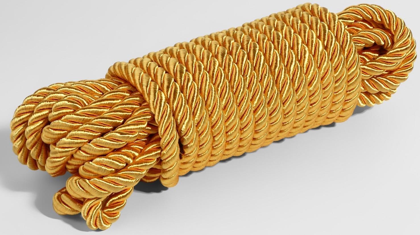 Шнур витой, d = 10 мм, 9 ± 1 м, цвет золотой