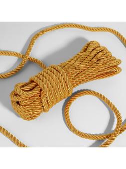 Шнур витой, d = 10 мм, 9 ± 1 м, цвет золотой
