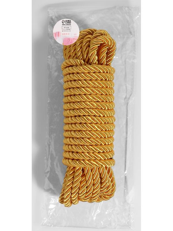 Шнур витой, d = 10 мм, 9 ± 1 м, цвет золотой