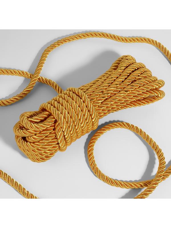 Шнур витой, d = 10 мм, 9 ± 1 м, цвет золотой