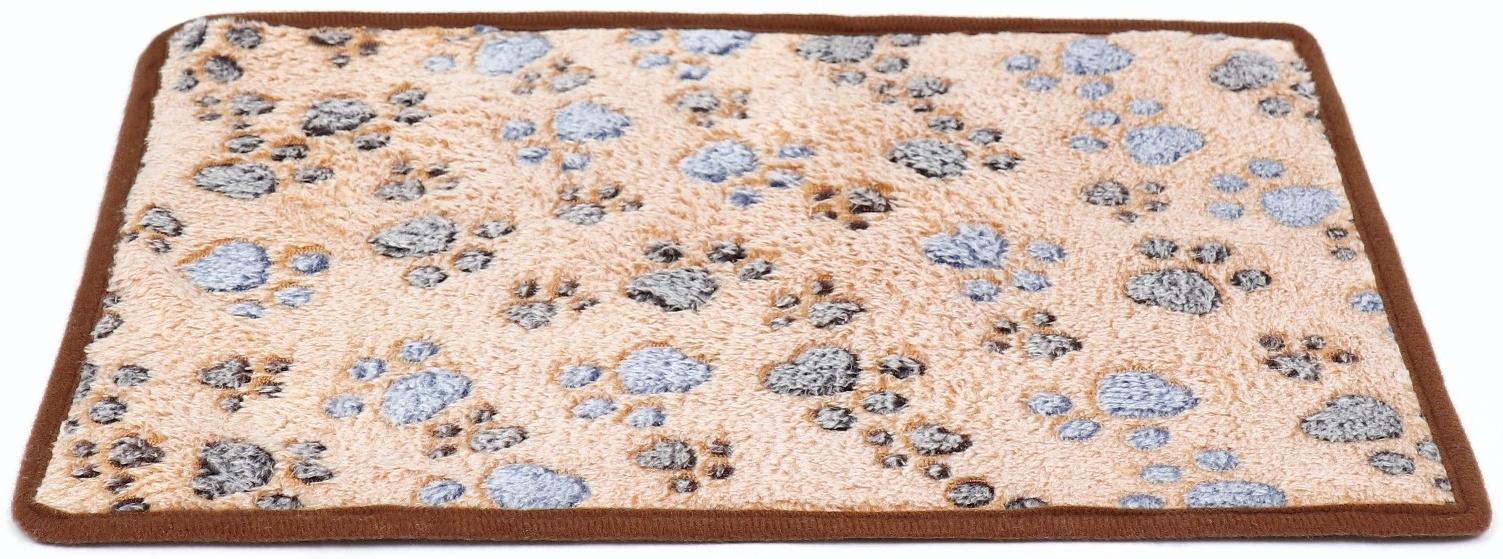 Коврик для отдыха животных, двусторонний (флис+ротанг), 40 х 30 см,бежевый