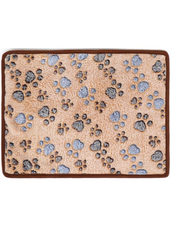 Коврик для отдыха животных, двусторонний (флис+ротанг), 40 х 30 см,бежевый