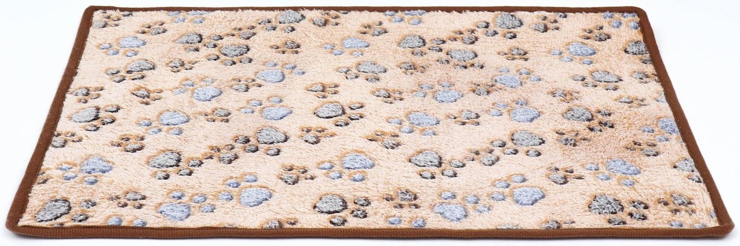 Коврик для отдыха животных, двусторонний (флис+ротанг), 55 х 45 см, бежевый