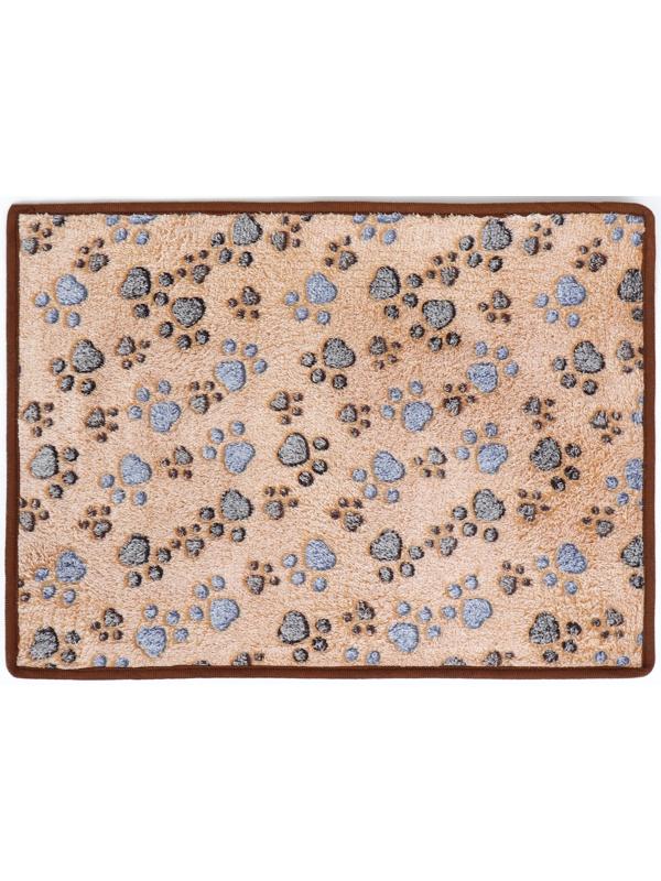 Коврик для отдыха животных, двусторонний (флис+ротанг), 55 х 45 см, бежевый