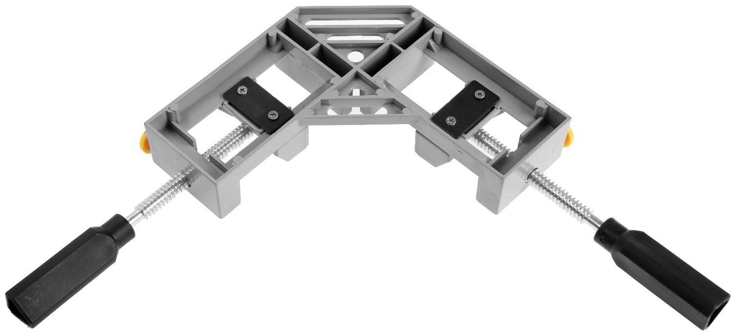 Струбцина угловая усиленная ТУНДРА, металлическая, два зажима, 68 мм