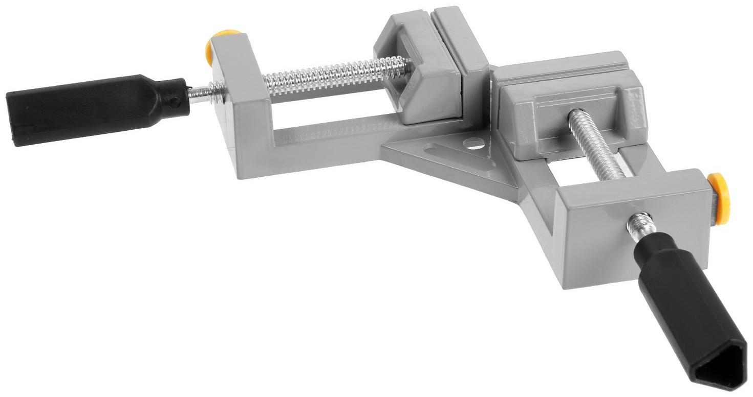 Струбцина угловая усиленная ТУНДРА, металлическая, два зажима, 68 мм