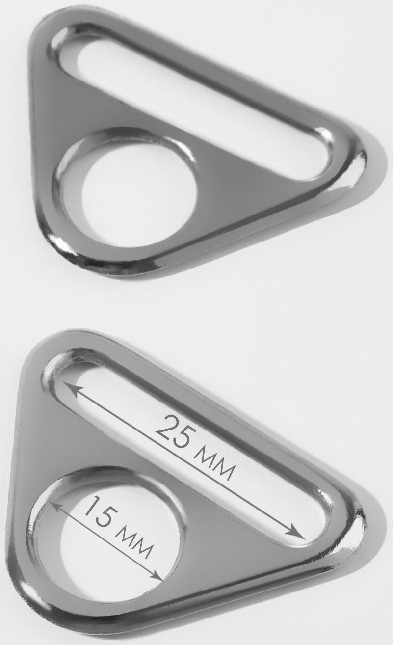 Полукольцо-пластина для сумки, 15/25 мм, 2 шт, цвет серебряный