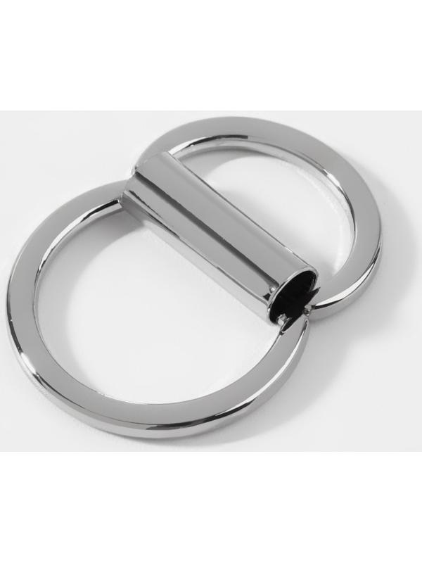 Полукольцо для сумок двойное, d = 15 мм, толщина - 1 мм, 2 шт, цвет серебряный