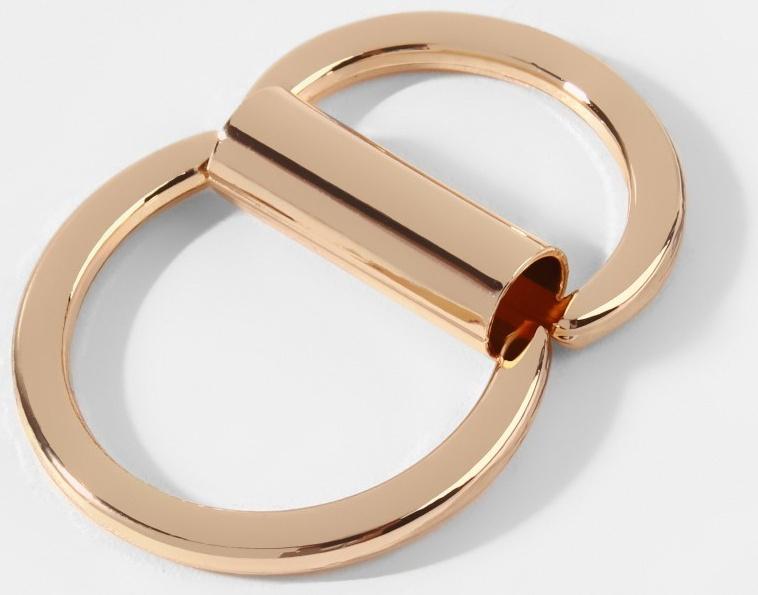 Полукольцо для сумок двойное, d = 15 мм, толщина - 1 мм, 2 шт, цвет золотой