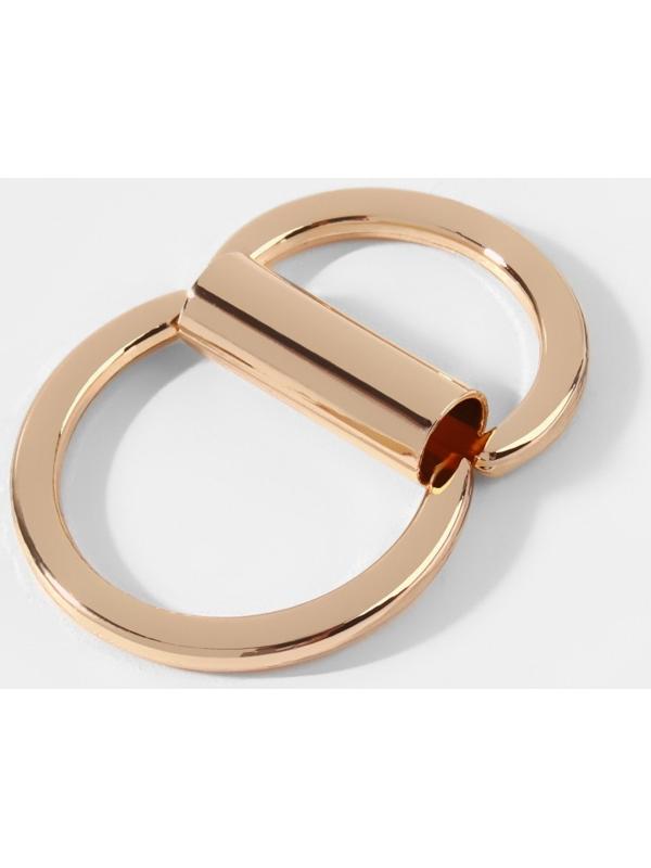 Полукольцо для сумок двойное, d = 15 мм, толщина - 1 мм, 2 шт, цвет золотой