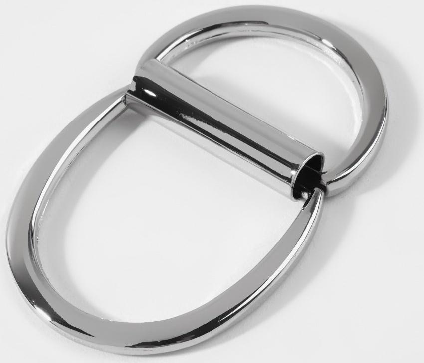 Полукольцо для сумок двойное, d = 20 мм, толщина - 1 мм, 2 шт, цвет серебряный