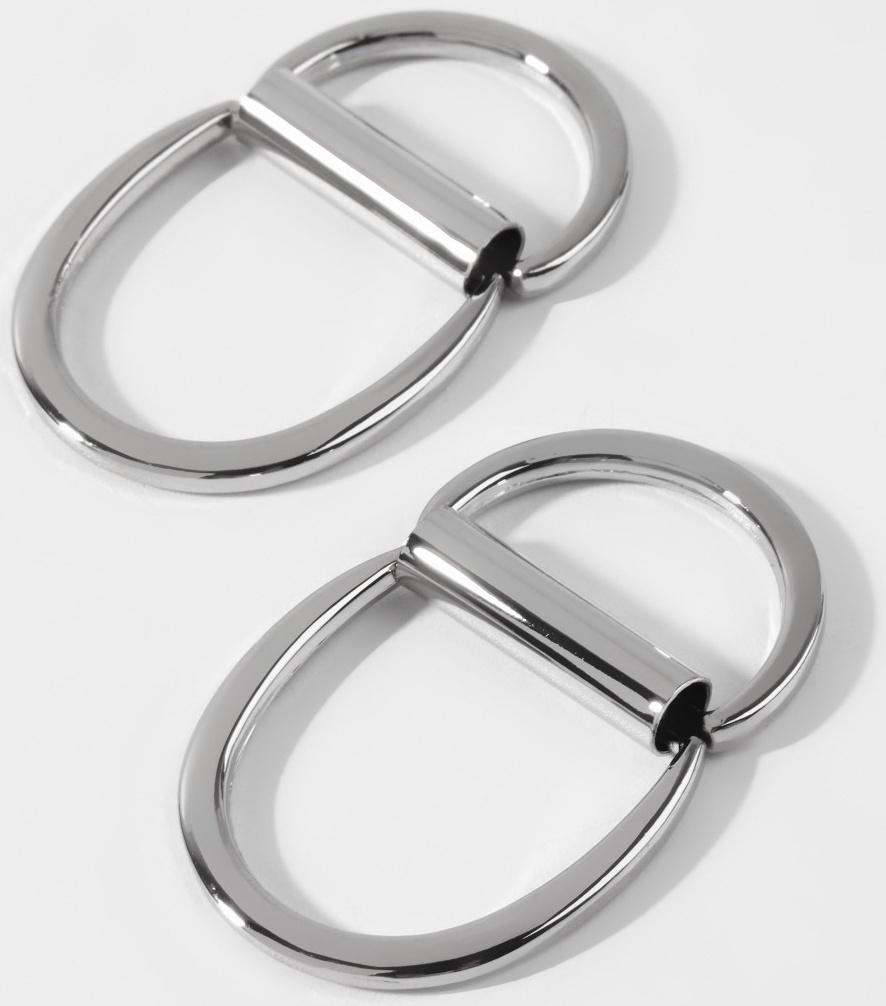 Полукольцо для сумок двойное, d = 20 мм, толщина - 1 мм, 2 шт, цвет серебряный