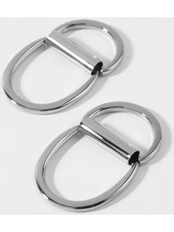 Полукольцо для сумок двойное, d = 20 мм, толщина - 1 мм, 2 шт, цвет серебряный