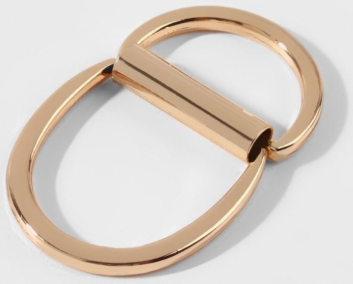 Полукольцо для сумок двойное, d = 20 мм, толщина - 1 мм, 2 шт, цвет золотой